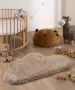 Tapeso Kindervloerkleed wolkje Fluffy taupe 70x115 cm - Thumbnail 1