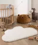 Tapeso Kindervloerkleed wolkje Fluffy wit 70x115 cm - Thumbnail 1