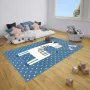 Tapeso Kindervloerkleed zebra Zibbie blauw 120x170 cm - Thumbnail 1