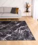 Tapeso Marmer vloerkleed wasbaar Moderna zwart 160x240 cm - Thumbnail 2