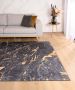 Tapeso Marmer vloerkleed wasbaar Moderna zwart|goud 160x240 cm - Thumbnail 2