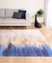 Tapeso Modern vloerkleed wasbaar Moderna goud blauw 80x150 cm - Thumbnail 1