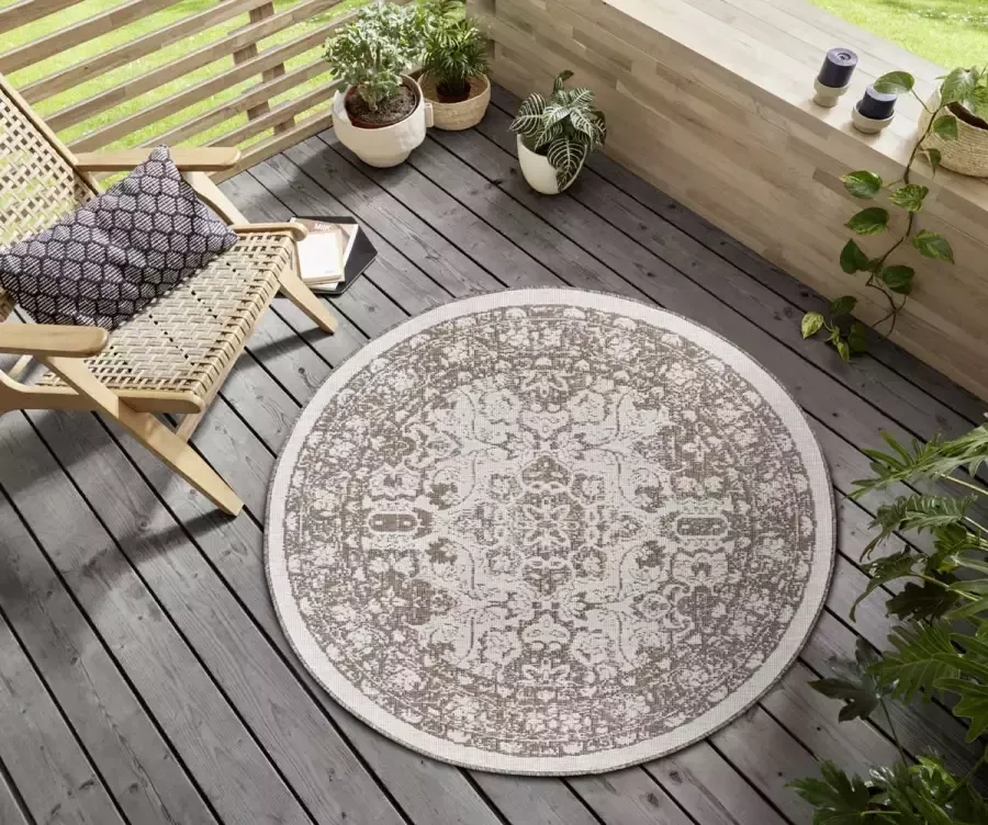 Freundin Home Collection Vloerkleed Jole Geschikt voor binnen en buiten mandala gemakkelijk in onderhoud platweefsel keerbaar