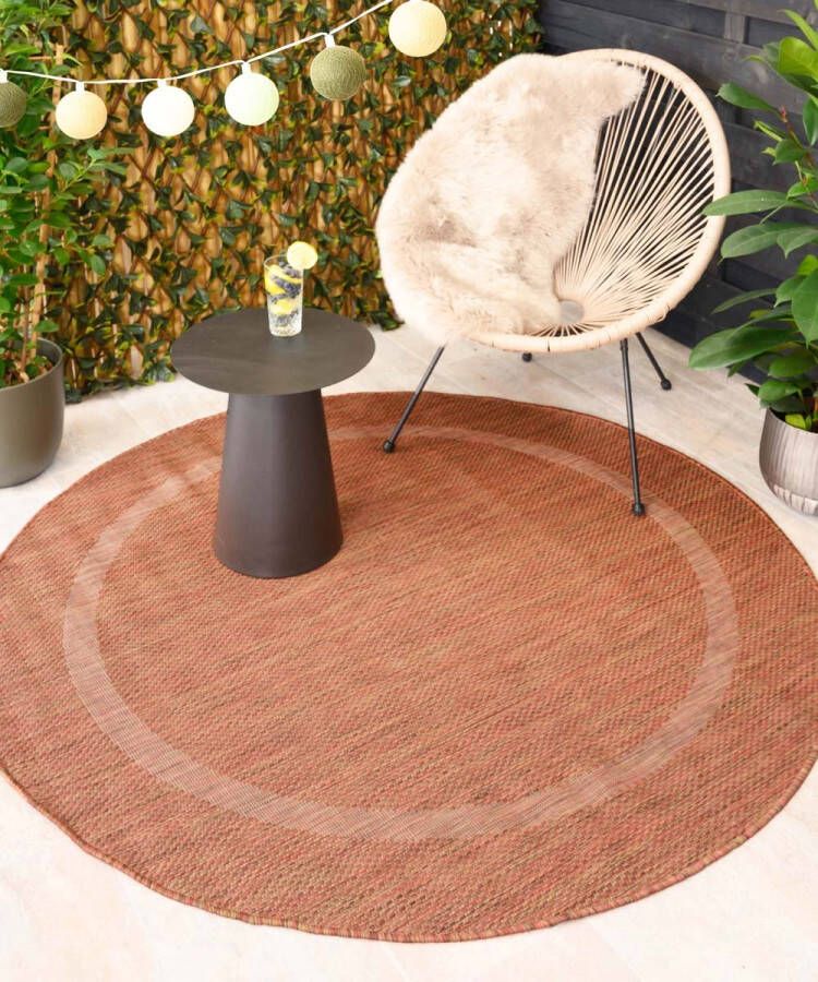 Tapeso Rond buitenkleed Sunset terracotta 160 cm rond