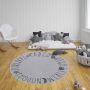 Tapeso Rond kinderkamer vloerkleed Alfabet zilver grijs 160 cm rond - Thumbnail 2