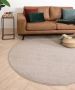 Tapeso Rond vloerkleed Fine beige 300 cm rond - Thumbnail 2