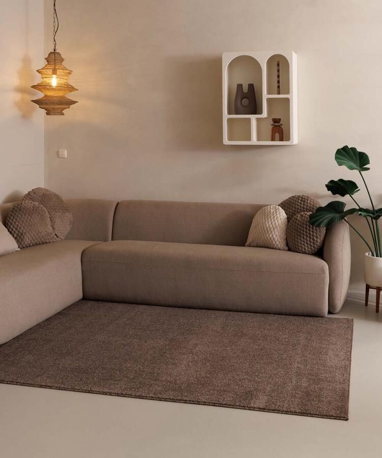 Tapeso Laagpolig vloerkleed Fine mokka 240x340 cm - Foto 2