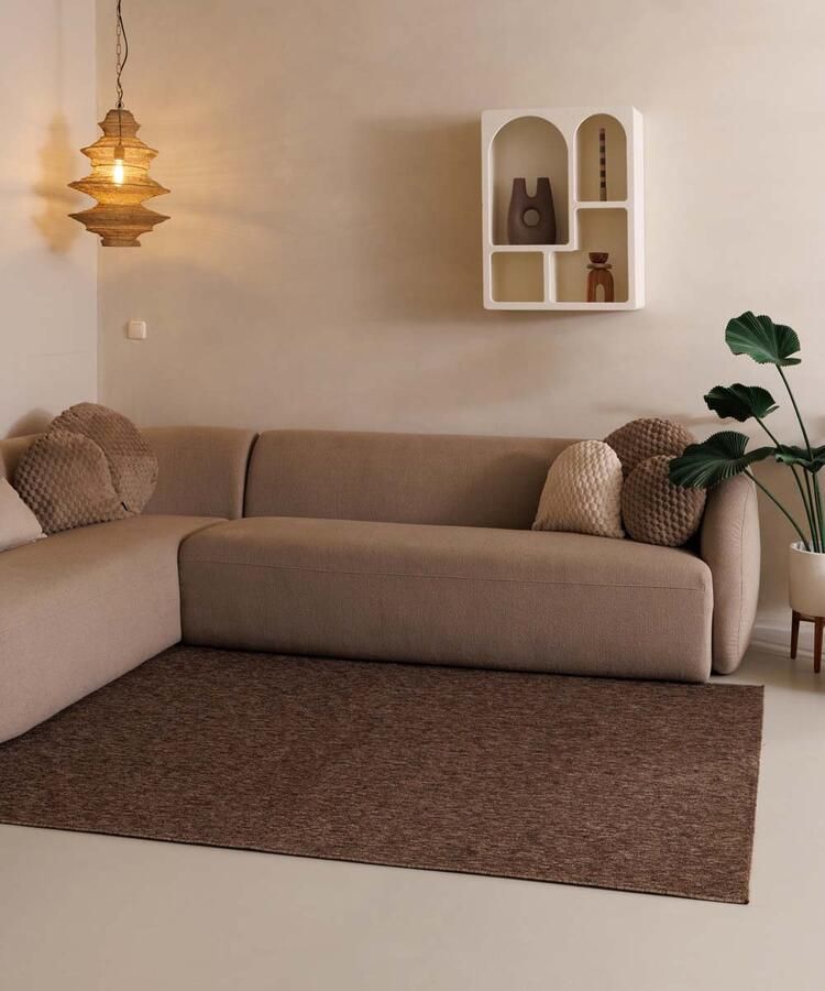 Tapeso Laagpolig vloerkleed Lush bruin 160x230 cm