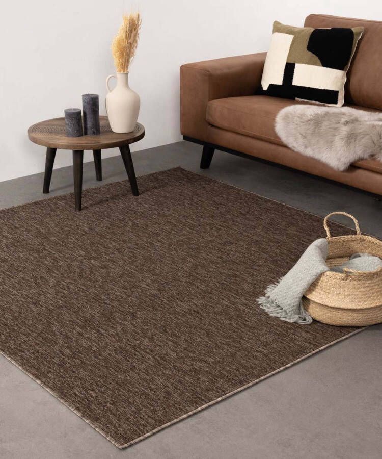 Tapeso Vierkant vloerkleed Lush bruin 240x240 cm - Foto 2