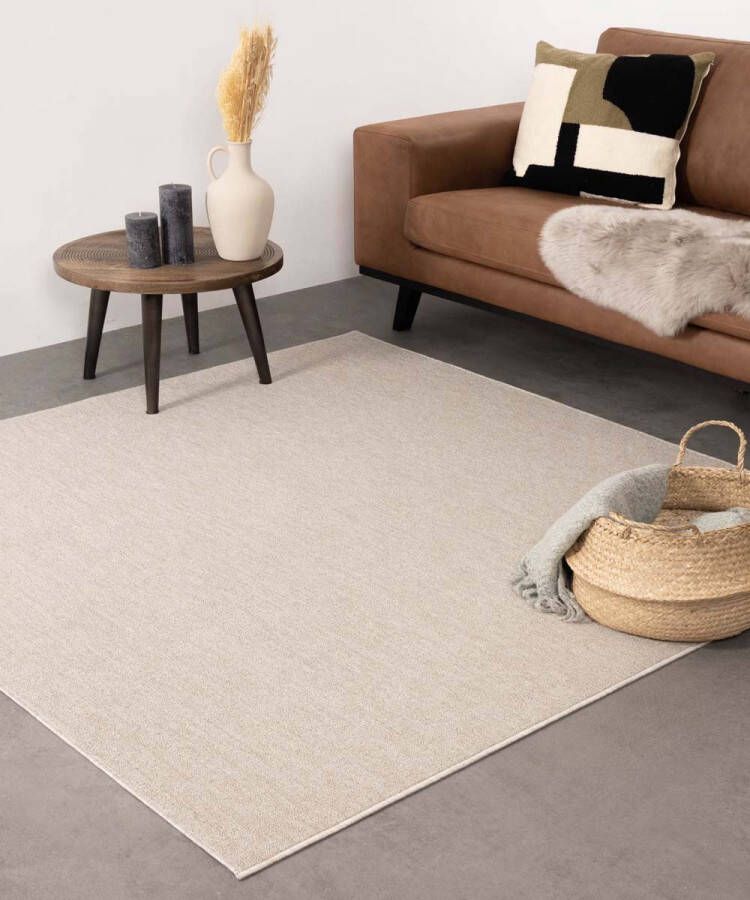Tapeso Vierkant vloerkleed Lush crème 240x240 cm