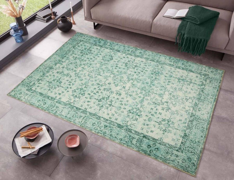 Tapeso Vintage vloerkleed Blanche groen 160x230 cm