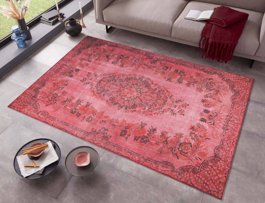 Tapeso Vintage vloerkleed Royal roze 200x290 cm