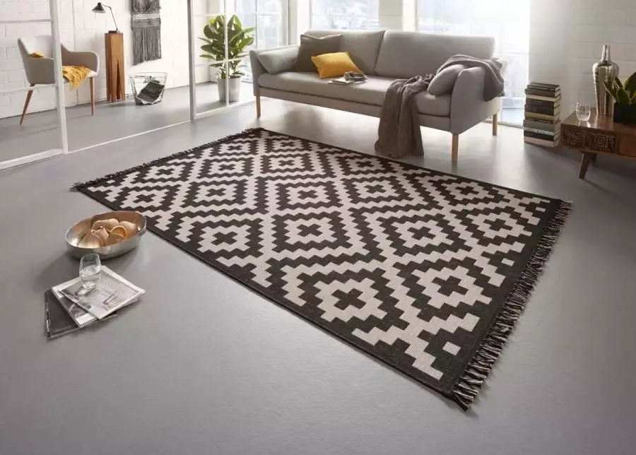 Freundin Home Collection Loper Stockholm Platweefsel handmade look franje naturel-look robuust gemakkelijk in onderhoud