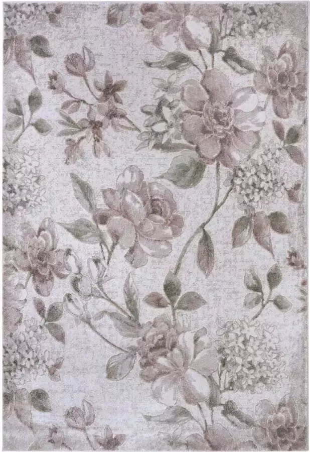 Tapeso Vloerkleed bloemen Aubusson Jardin roze crème 160x230 cm