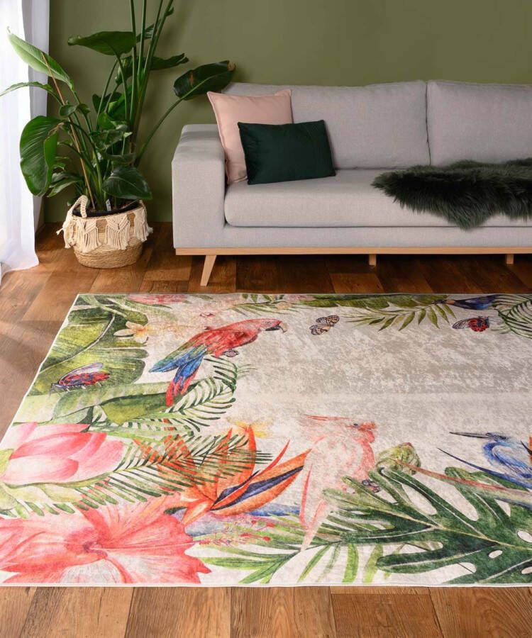 Tapeso Vloerkleed jungle wasbaar Moderna Multi 140x200 cm