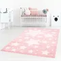 Tapeso Vloerkleed kinderkamer Sterren 3D roze crème 80x150 cm - Thumbnail 2