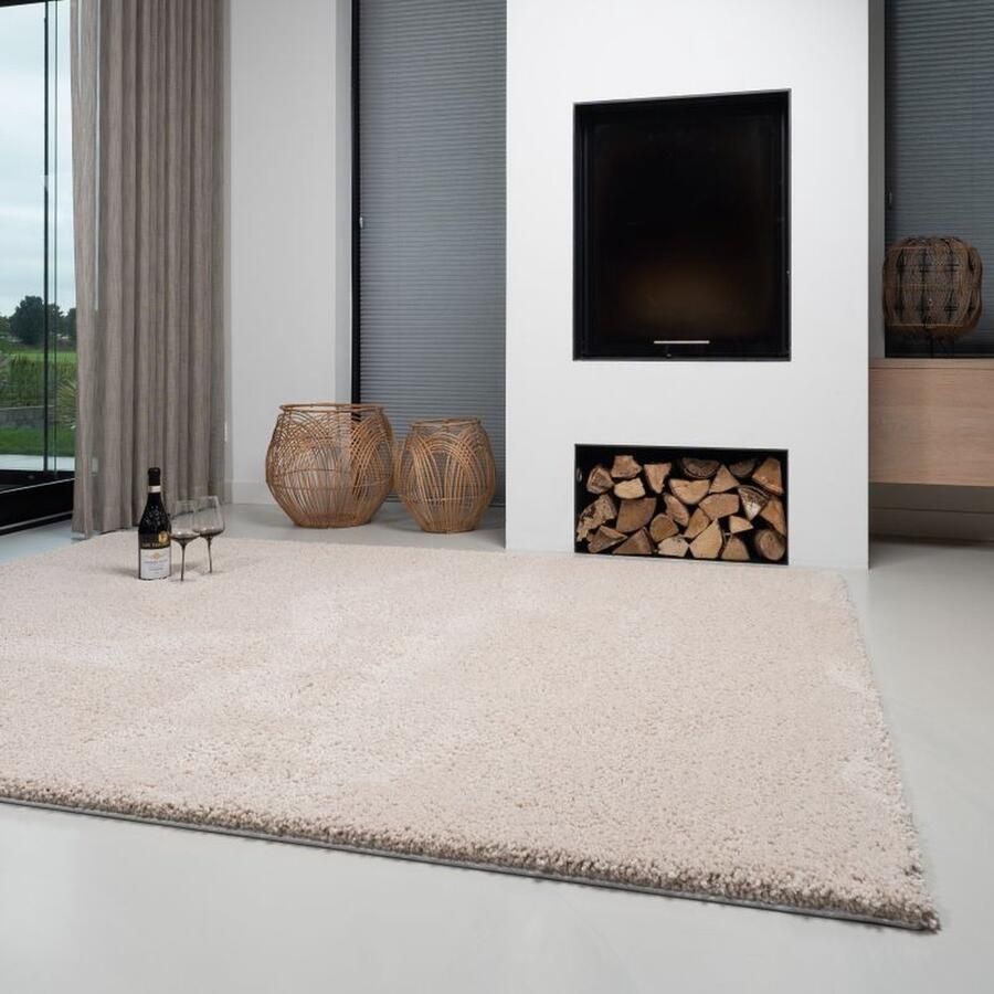 Tapijt Direct Vloerkleed Luxoo Liam Cream 200 x 300 Met Biesband