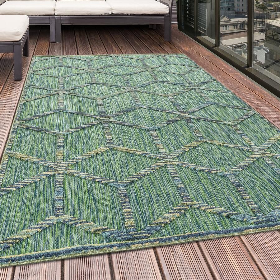 Tapijtenmagazijn Bahama vloerkleed 200x290cm groen 5151
