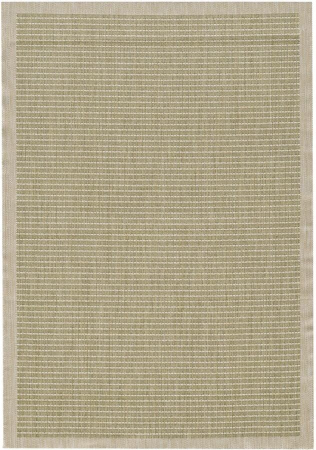 Tapijtenmagazijn Giza Vloerkleed – Groen met Kader – Laagpolig & Modern – Voor Binnen & Buiten – 240x340 cm