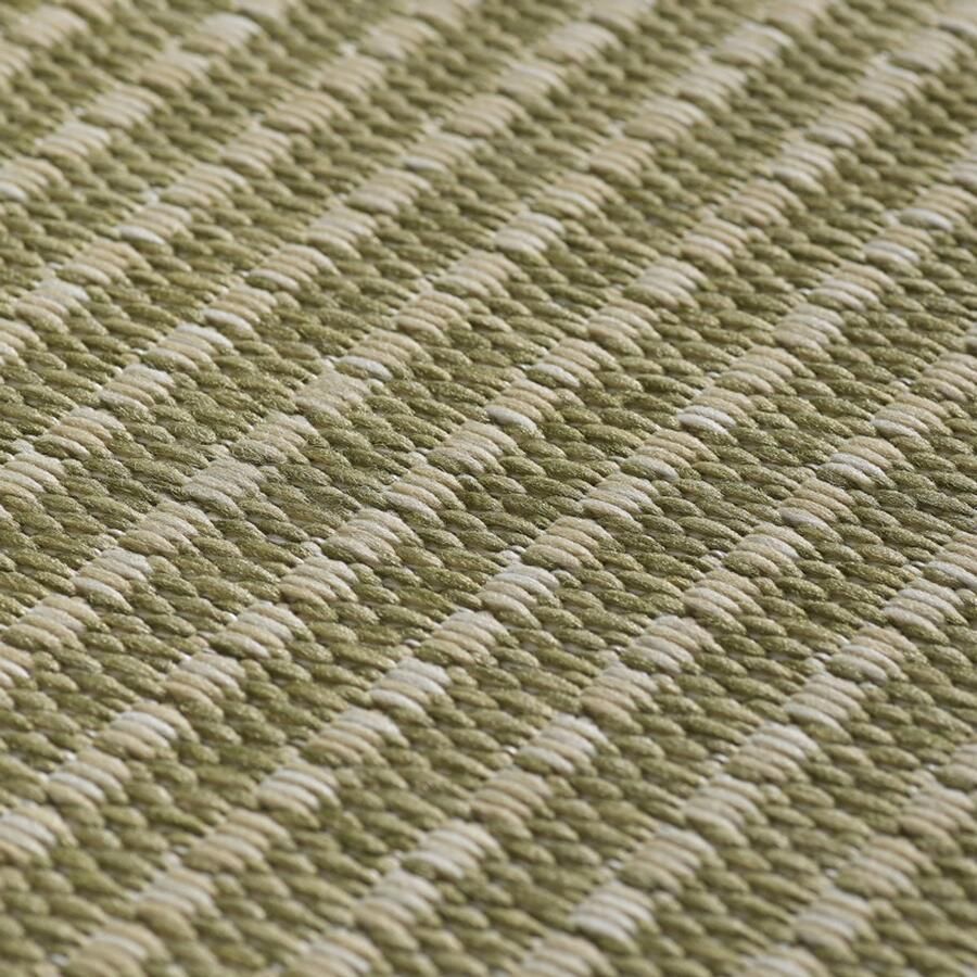 Tapijtenmagazijn Giza Vloerkleed – Groen met Kader – Laagpolig & Modern – Voor Binnen & Buiten – 120x120 cm rond