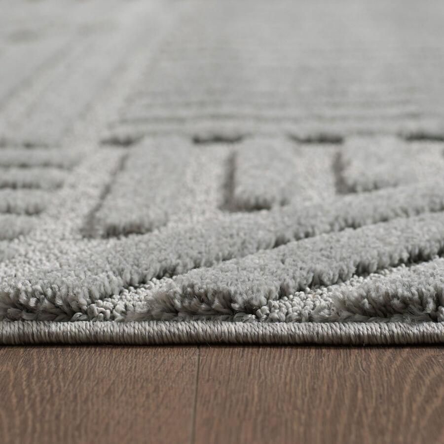 Tapijtenmagazijn Japandi Vloerkleed Grijs – Scandinavisch & Japans Design – Laagpolig – 200x200 cm rond - Foto 2