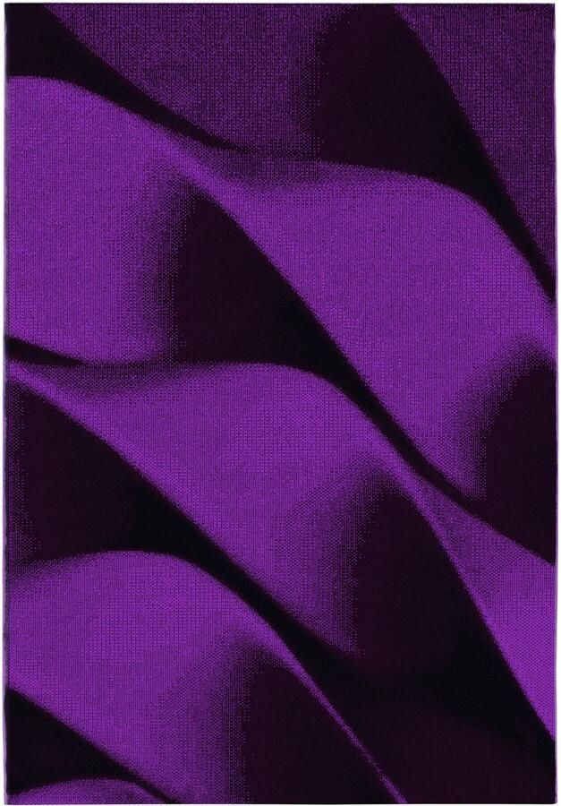 Tapijtenmagazijn Parma Vloerkleed – Lila Curve – Laagpolig & Modern Design – 140x200 cm