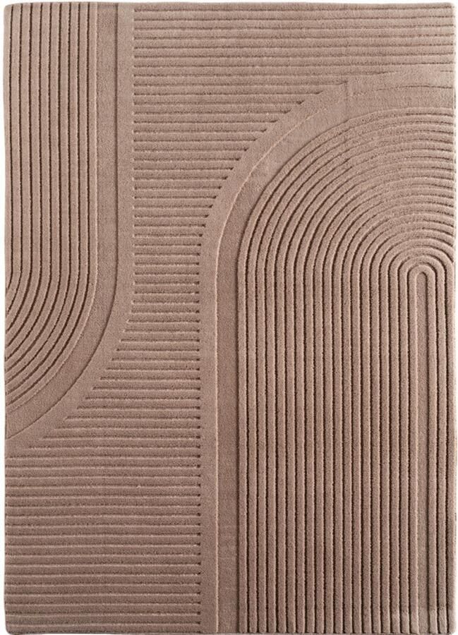 Ayyildiz Pompei Scala Bruin – Booglijn Details – Laagpolig – Trending Vloerkleed – 160x230 cm - Foto 2