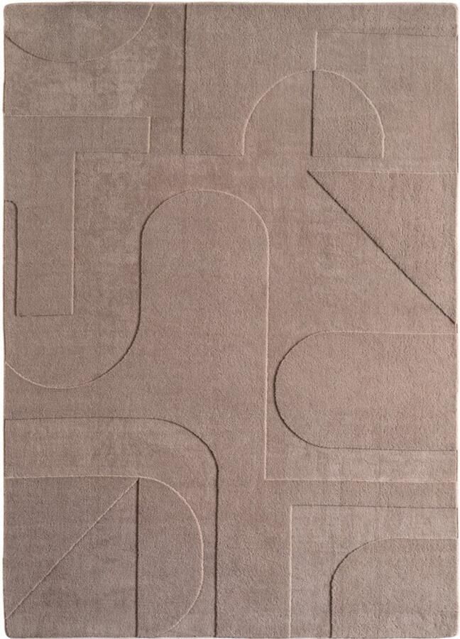 Ayyildiz Pompei Seta Taupe – Japandi Stijl – Laagpolig – Trending Vloerkleed – 120x170 cm - Foto 2