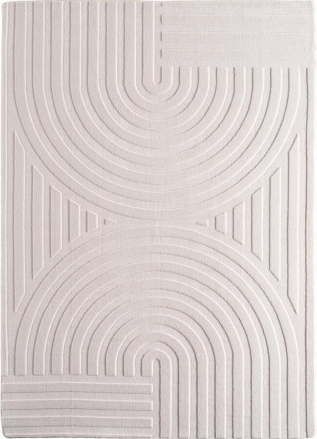 Ayyildiz Pompei Doppio Ivory – Dubbel Cirkelmotief – Laagpolig – Trending Vloerkleed – 120x170 cm - Foto 2