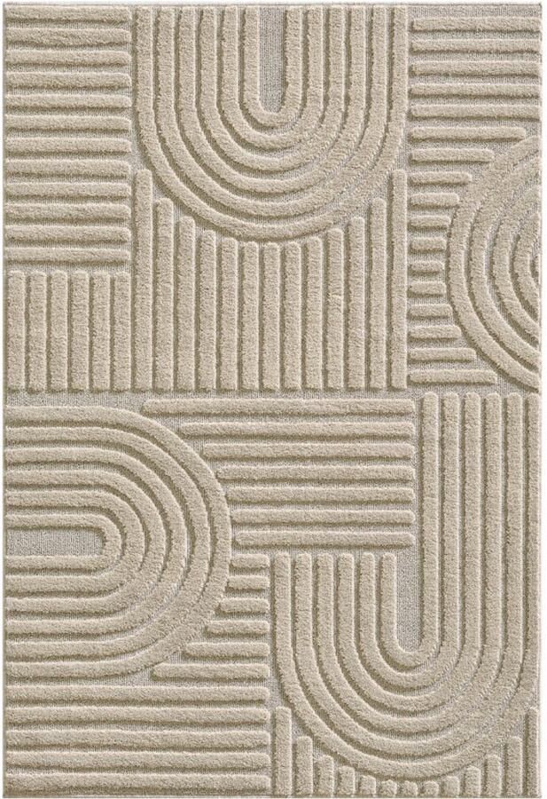 Tapijtenmagazijn Japandi Vloerkleed Beige – Scandinavisch & Japans Design – Laagpolig – 60x110 cm - Foto 2