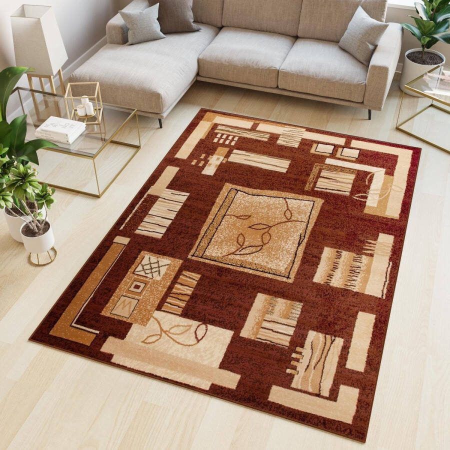 Tapiso Atlas PP Vloerkleed Bruin Klassiek Woonkamer Tapijt Maat- 150x300 - Foto 1