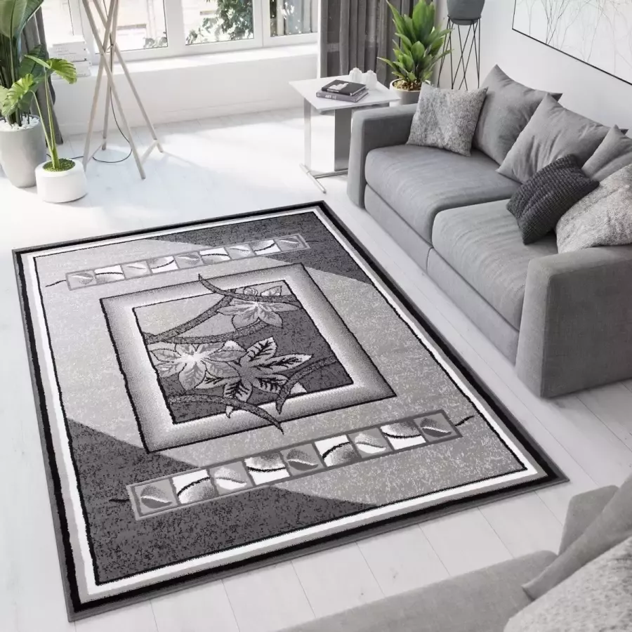 Tapiso Bali PP Vloerkleed Grijs Laagpolig Tapijt Klassiek Maat- 160x220