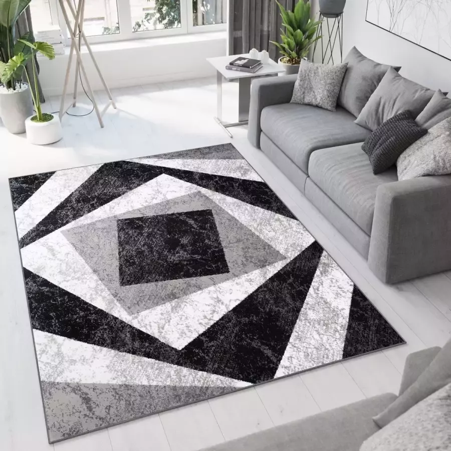 Tapiso Bali PP Vloerkleed Grijs Laagpolig Tapijten Woonkamer Maat- 200x300