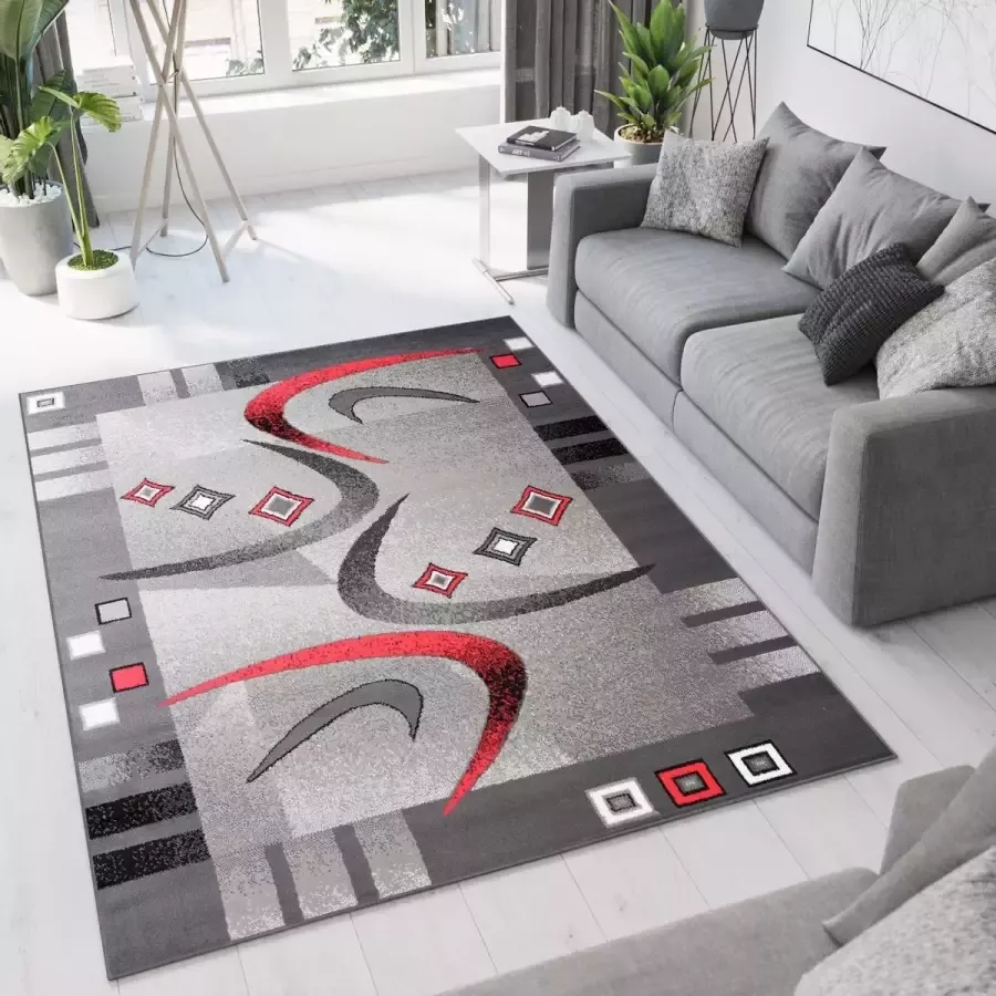 Tapiso Bali PP Vloerkleed Woonkamer Laagpolig Grijs Tapijten Maat- 120x170