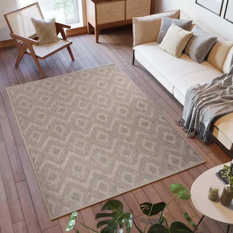 Tapiso Capri Tuintapijt Binnen Vloerkleed Modern Indoor Outdoor Maat- 80x150 - Foto 2