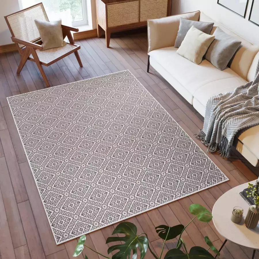 Tapiso Capri Tuintapijt Vloerkleed Binnen Modern Indoor Outdoor Maat- 140x200