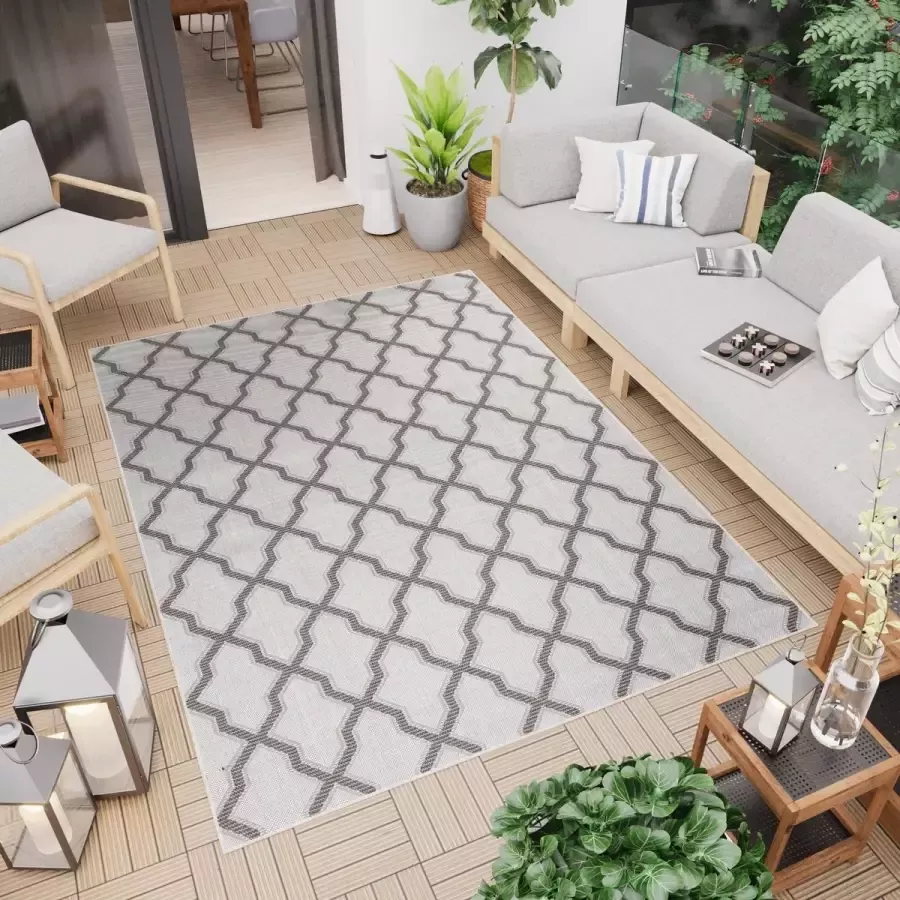 Tapiso Capri Vloerkleed Binnen Tuintapijt Indoor Outdoor Woonkamer Maat- 80x150