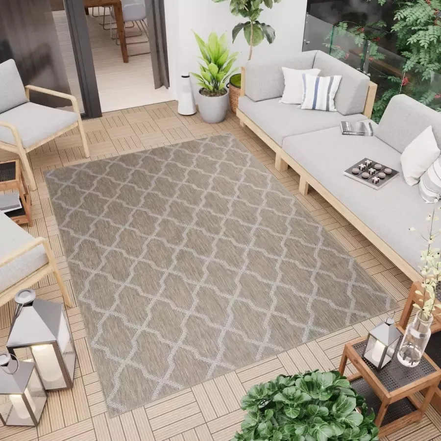 Tapiso Capri Vloerkleed Buitenkleed Binnen Tuintapijt Woonkamer Maat- 80x150