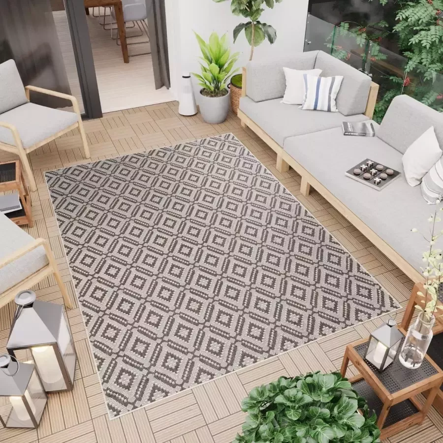 Tapiso Capri Vloerkleed Woonkamer Indoor Outdoor Tapijt Binnen Tuintapijt Maat- 160x230