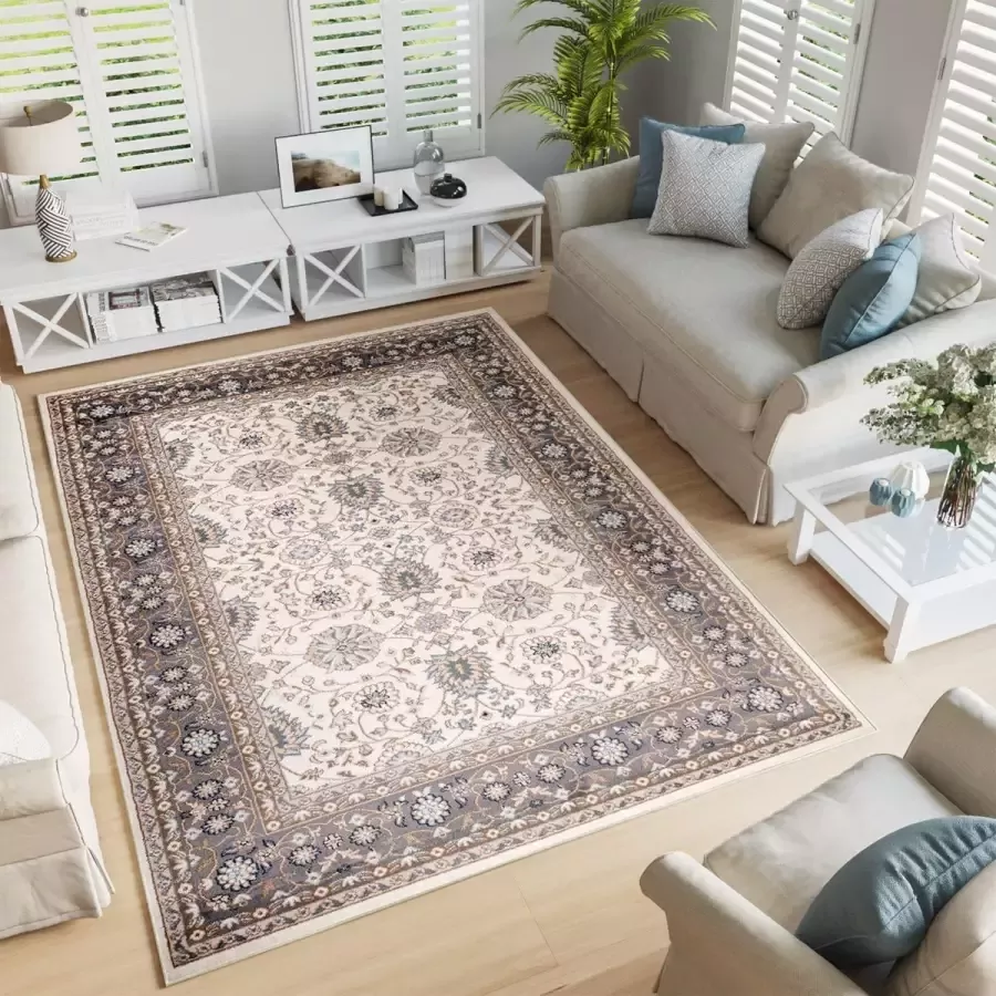 Tapiso Colorado Vloerkleed Beige Woonkamer Oosters Tapijt Maat- 300x400