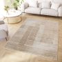 Tapiso Crystal Vloerkleed Beige Bruin Lijnen 3D Effect Tapijt Maat- 120x170 - Thumbnail 2