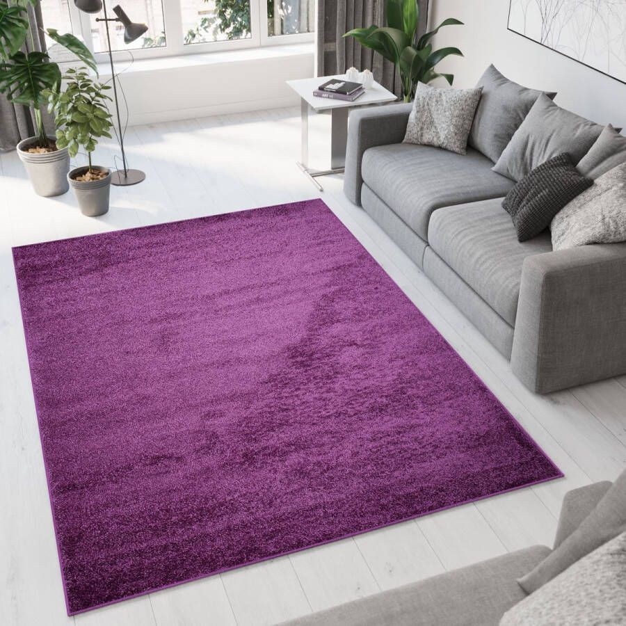 Tapiso Delhi Vloerkleed Hoogpolig Violet Paars Kleed Tapijt Maat- 160x220