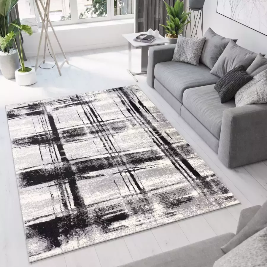 Tapiso Dream Vloerkleed Grijs Modern Laagpolig Woonkamer Abstract Tapijt Maat- 200x300