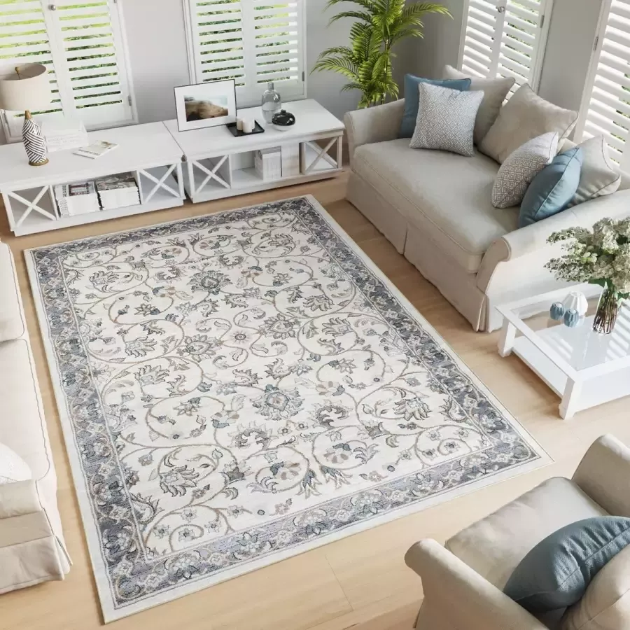 Tapiso Dubai Vloerkleed Beige Oriental Oosters Karpetten Maat- 80x150