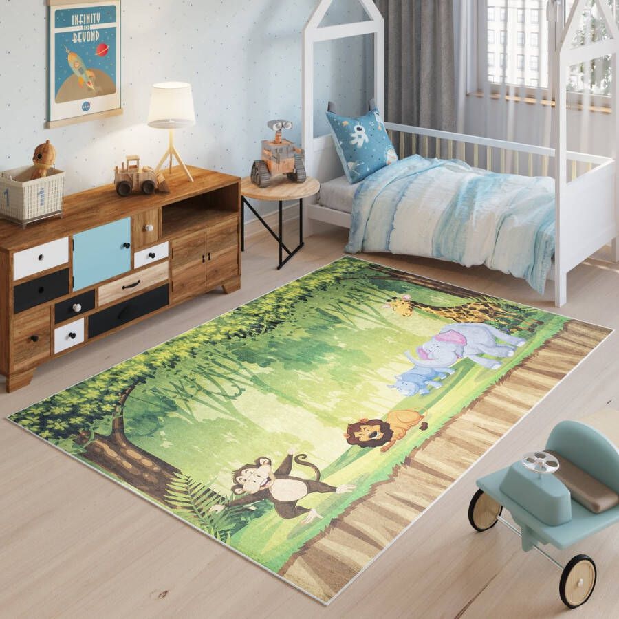 Tapiso Emma Vloerkleed Jeugdtapijt Kinderkamer Kindertapijt Dieren Tapijt Maat- 120x170 - Foto 1