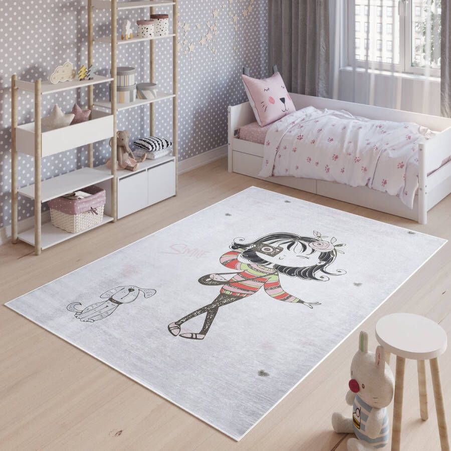 Tapiso Emma Vloerkleed Jeugdtapijt Kinderkamer Kindertapijt Tapijt Maat- 120x170