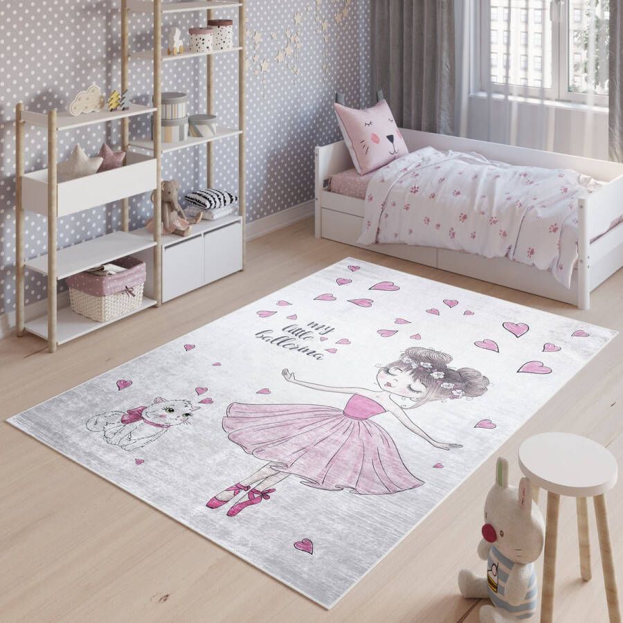 Tapiso Emma Vloerkleed Jeugdtapijt Meisje Kinderkamer Speelmat- 120x170