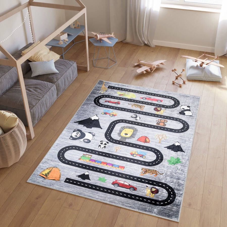 Tapiso Emma Vloerkleed Kinderkamer Babykamer Kleed Jongens Speelmat- 120x170