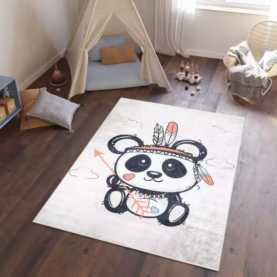 Tapiso Emma Vloerkleed Kinderkamer Babykamer Kleed Panda Speelmat- 120x170 - Foto 1