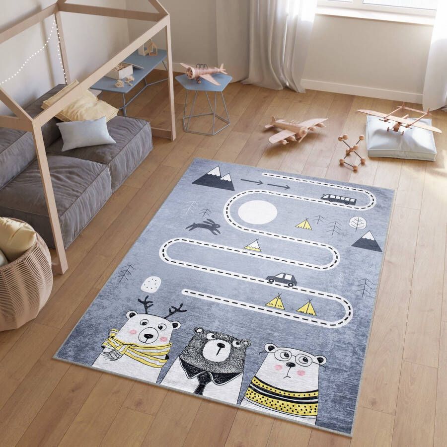 Tapiso Emma Vloerkleed Kindertapijt Dieren Kinderkamer Baby Kinderen Tapijt Maat- 120x170